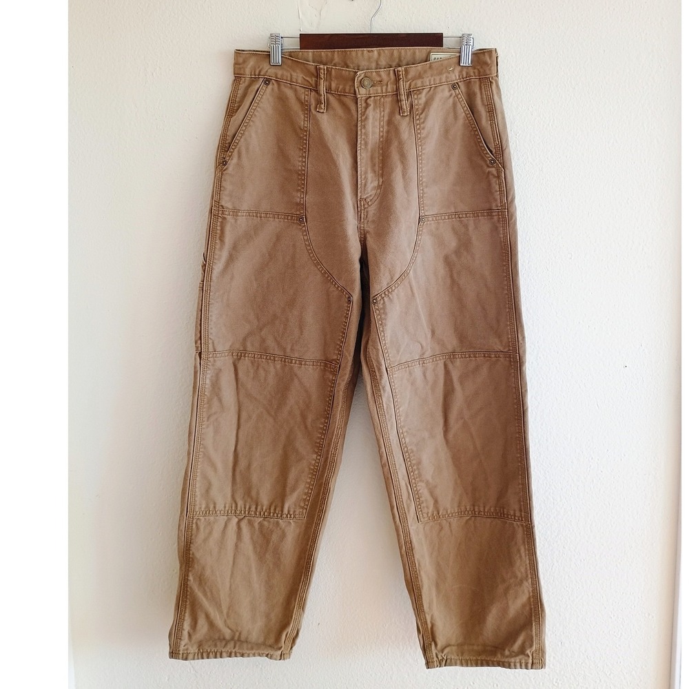 Gap Baggy Carpenter Jeans Brown Duck Canvas Double Knee Utility Trousers 31x30